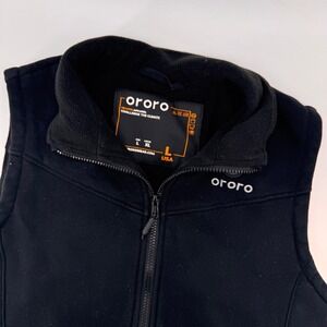 Ororo Heated Fleece Vest Men L Black Full Zip Battery Pack Included Cold Weather